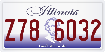 IL license plate Z786032
