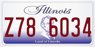 IL license plate Z786034