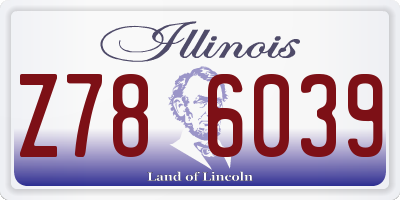 IL license plate Z786039