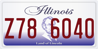 IL license plate Z786040