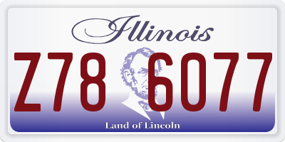 IL license plate Z786077