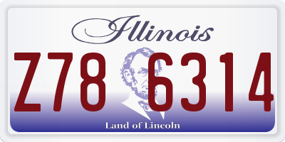 IL license plate Z786314