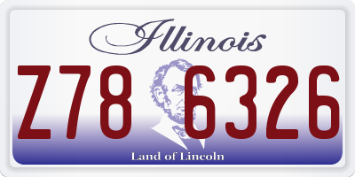 IL license plate Z786326