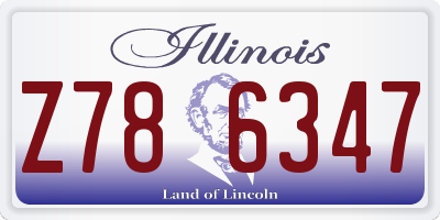 IL license plate Z786347