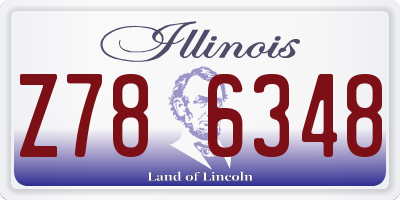 IL license plate Z786348