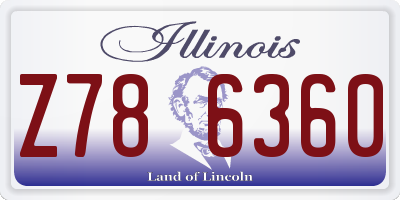 IL license plate Z786360