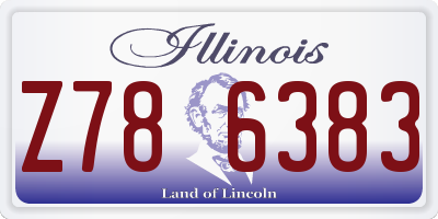 IL license plate Z786383