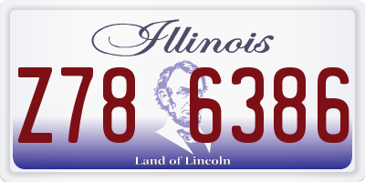 IL license plate Z786386