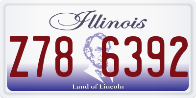 IL license plate Z786392