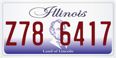 IL license plate Z786417