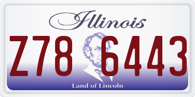 IL license plate Z786443