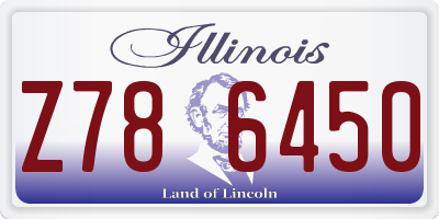 IL license plate Z786450