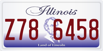 IL license plate Z786458