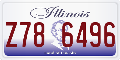 IL license plate Z786496