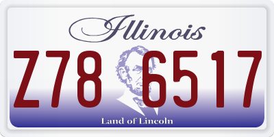 IL license plate Z786517