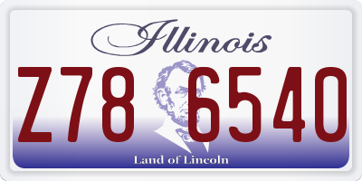 IL license plate Z786540