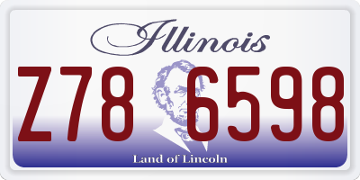 IL license plate Z786598