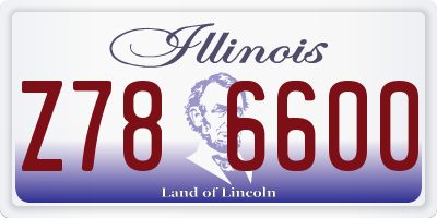 IL license plate Z786600