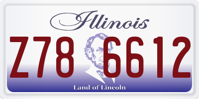IL license plate Z786612