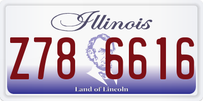IL license plate Z786616