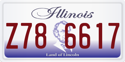 IL license plate Z786617