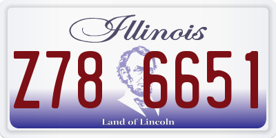 IL license plate Z786651