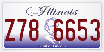 IL license plate Z786653