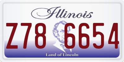 IL license plate Z786654