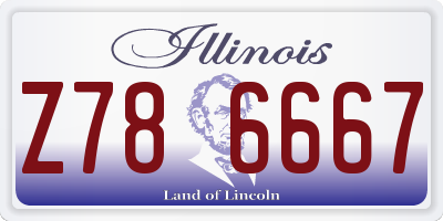 IL license plate Z786667
