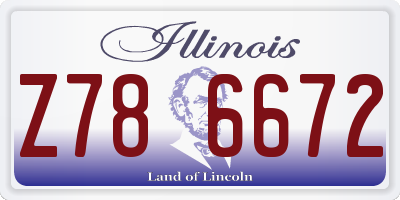 IL license plate Z786672