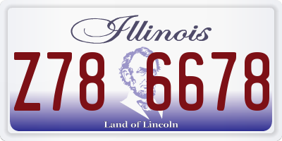IL license plate Z786678