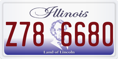 IL license plate Z786680