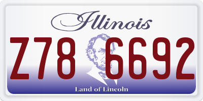 IL license plate Z786692