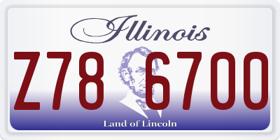 IL license plate Z786700