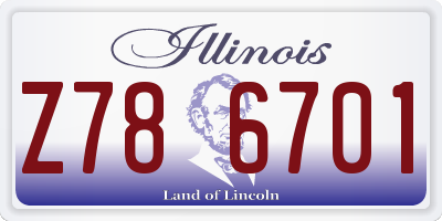 IL license plate Z786701