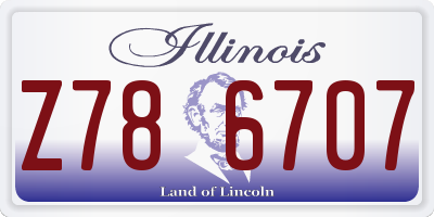 IL license plate Z786707