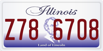 IL license plate Z786708