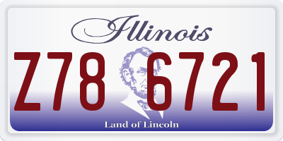 IL license plate Z786721