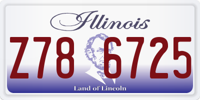 IL license plate Z786725