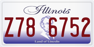 IL license plate Z786752