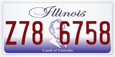 IL license plate Z786758