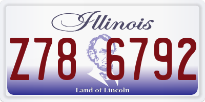 IL license plate Z786792