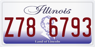 IL license plate Z786793
