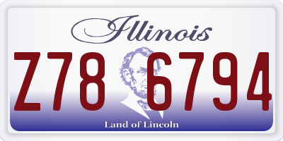 IL license plate Z786794