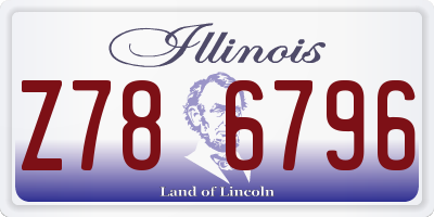 IL license plate Z786796