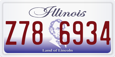 IL license plate Z786934