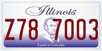 IL license plate Z787003