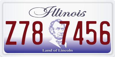 IL license plate Z787456