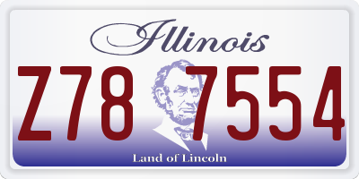 IL license plate Z787554