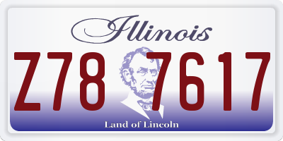 IL license plate Z787617